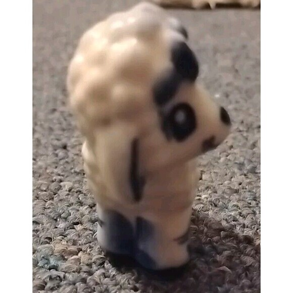 Vintage Gzhel Handmade Porcelain Lamb Miniature Figurine Russia Folk Art Decor - Picture 5 of 7